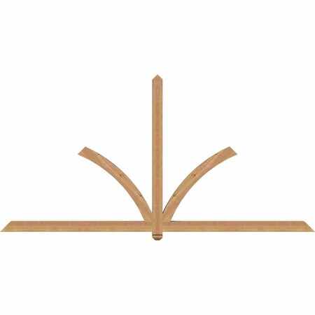 Ekena Millwork Redmond Timber Gable Bracket, Western Red Cedar, 108"W x 54"H x 3 1/2"D x 3 1/2"F, 12/12 Pitch GBW108X54X0404RED00SWR